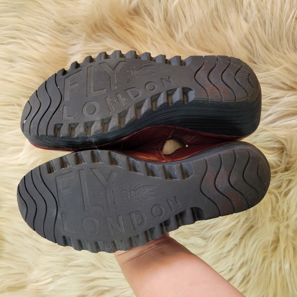 Fly London Yasi Mary Jane Shoes in Burgundy 39 - Picture 8 of 9